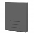 Шкаф для одежды и белья 4х дверный Денвер, графит - БИЗНЕС МЕБЕЛЬ УРАЛ производство и поставка мебели, Мебель для дома и офиса, мебель на заказ, Офисная мебель Екатеринбург,изготовление Торгового оборудования