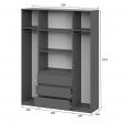 Шкаф для одежды и белья 4х дверный Денвер, графит - БИЗНЕС МЕБЕЛЬ УРАЛ производство и поставка мебели, Мебель для дома и офиса, мебель на заказ, Офисная мебель Екатеринбург,изготовление Торгового оборудования