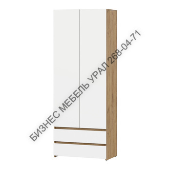 Шкаф двухстворчатый с ящиками Некст 1, Дуб золотой, Белый - БИЗНЕС МЕБЕЛЬ УРАЛ производство и поставка мебели, Мебель для дома и офиса, мебель на заказ, Офисная мебель Екатеринбург,изготовление Торгового оборудования